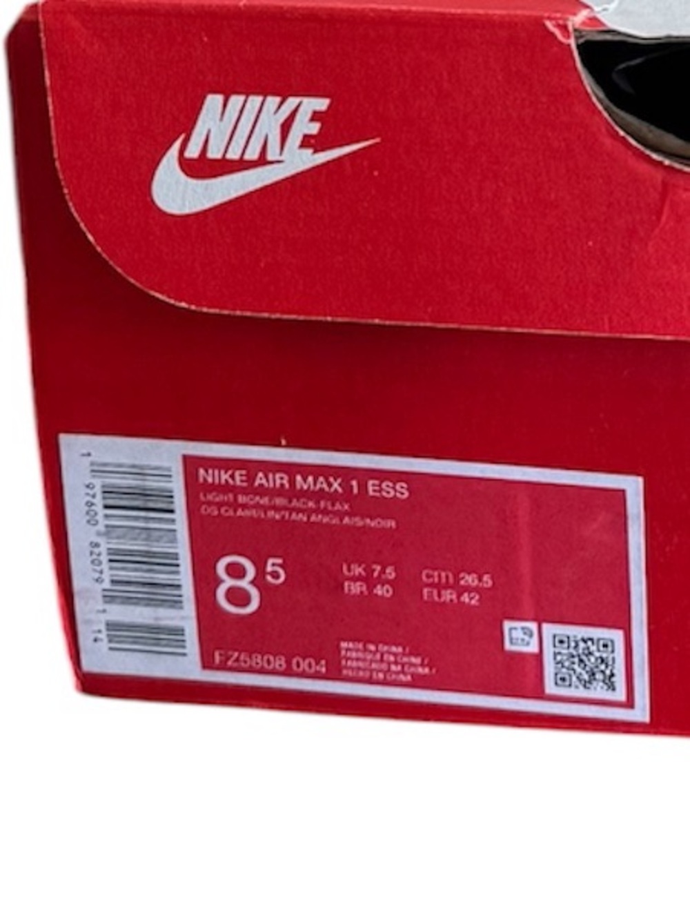 AIR MAX 1 - MENS 8.5/WOMANS 10 "ESSENTIAL FLAX BRITISH TAN” NIB - Picture 6 of 6
